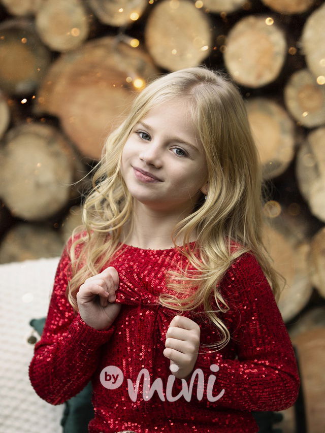 Slavnostní blůzka s flitry a mašlí červená