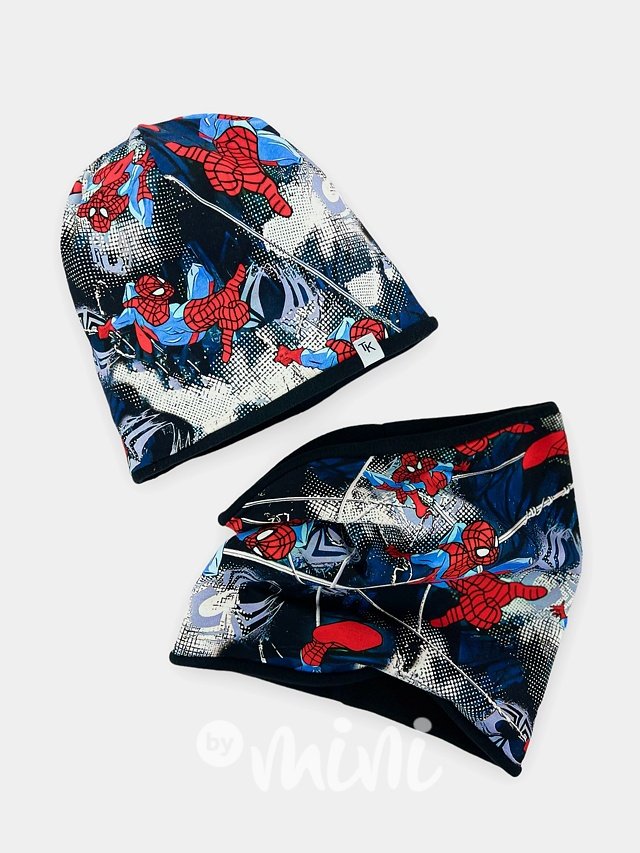 Spiderman flísová čepice s nákrčníkem