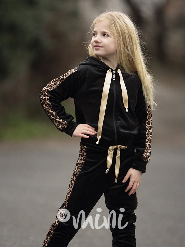 Velurová soft souprava black/animal