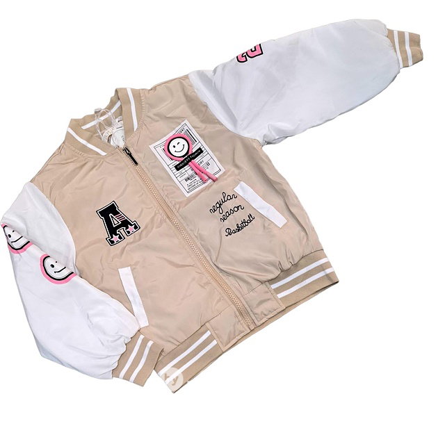 Jarní bomber bunda beige/white