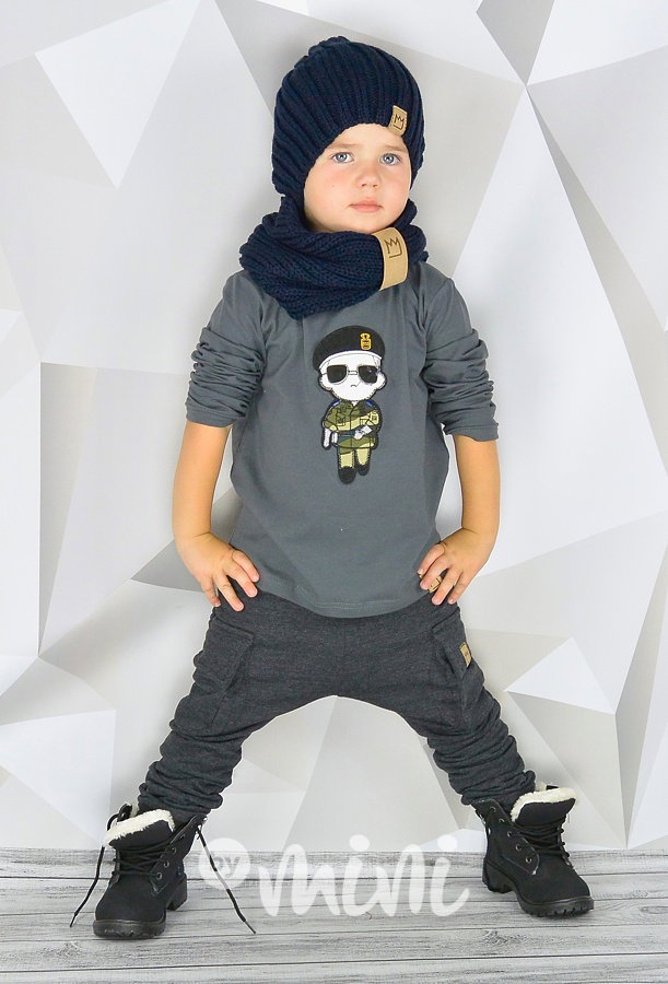 Dark grey kapsáče zip