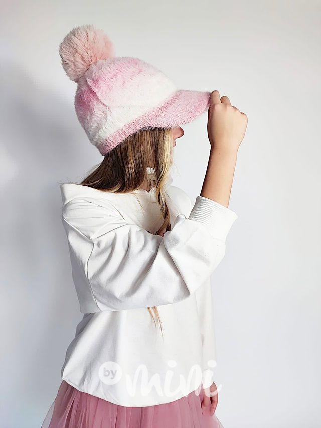 Alpaka kšilt s bambulkou pink ombre