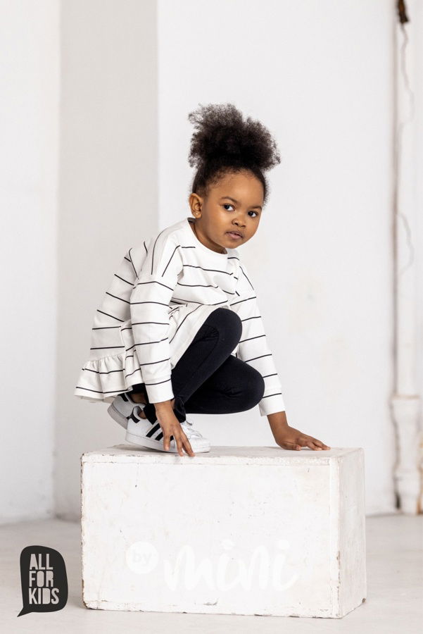 AFK mikinová tunika pruhy off white