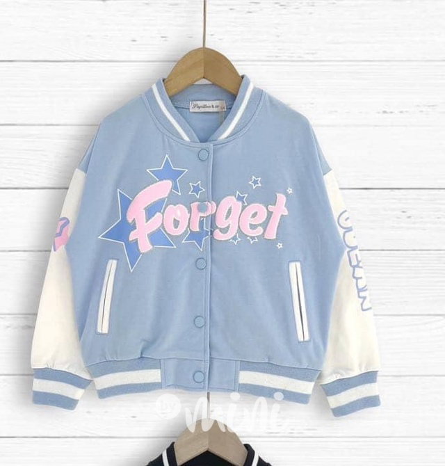 FORGET baseball bomber mikina light blue