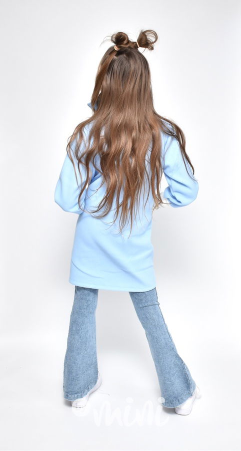 Flaušový kabát s dlouhými náplety frozen