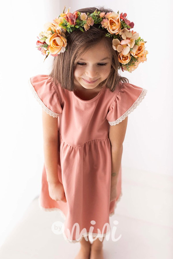 Lily Grey romantic boho šaty s krajkou peach