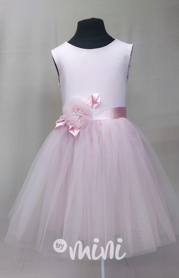 Luxusní šaty pro družičky flower pearl růžové