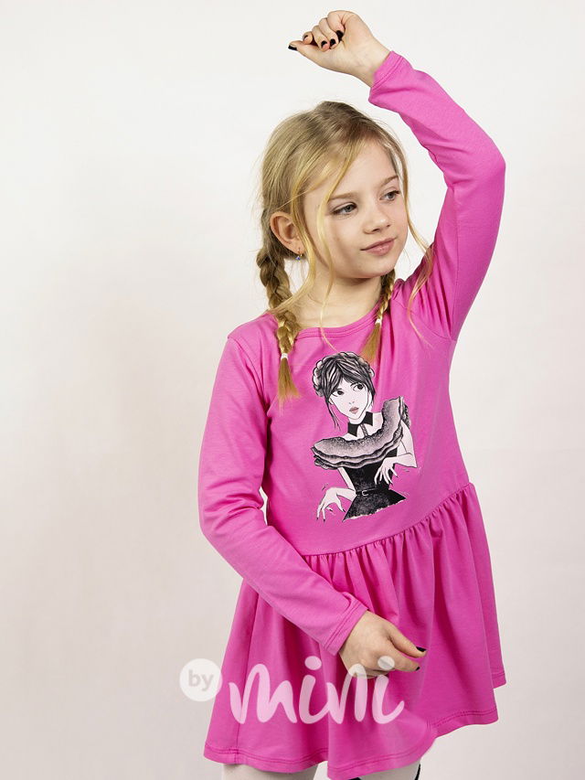 Wednesday dance šaty růžové