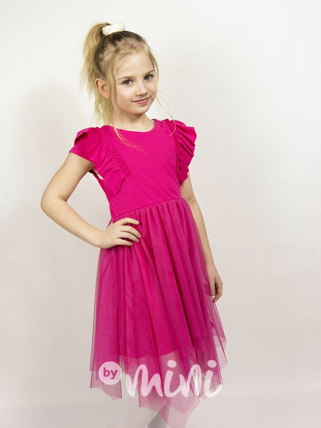 Malinové šaty s tylem