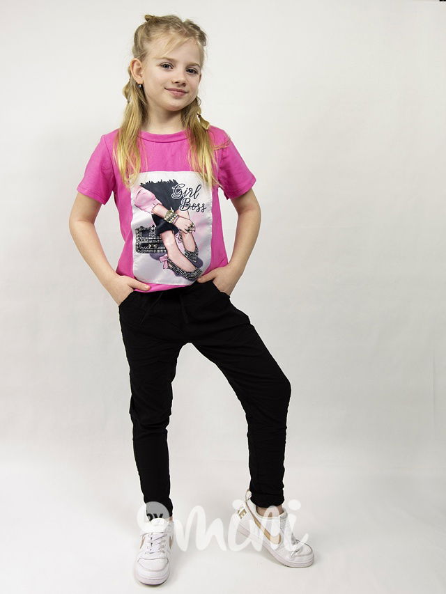 GIRL boss triko malinové