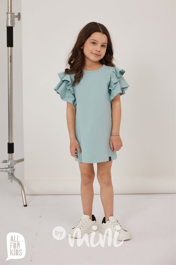 All for kids maxi frill šaty mint