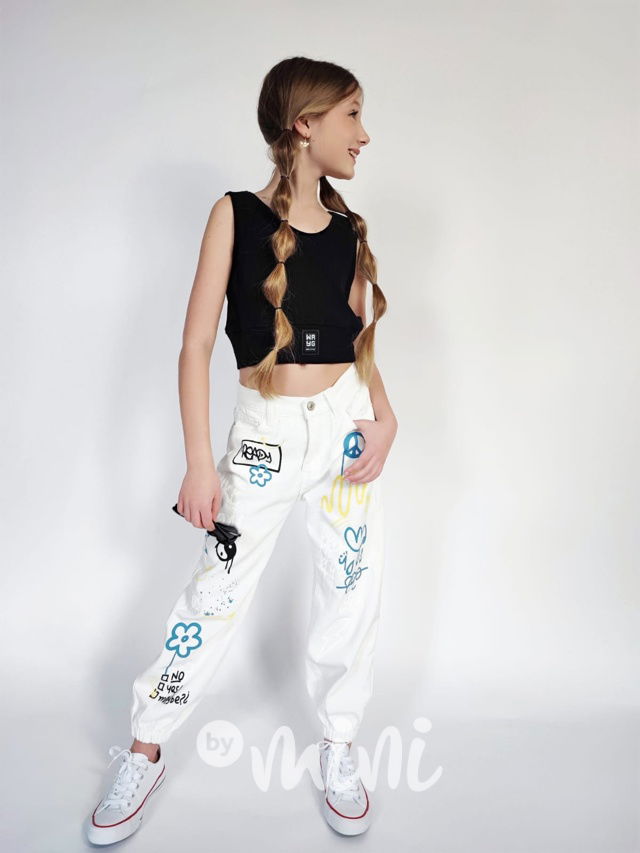 Žebrovaný sporty crop top černý