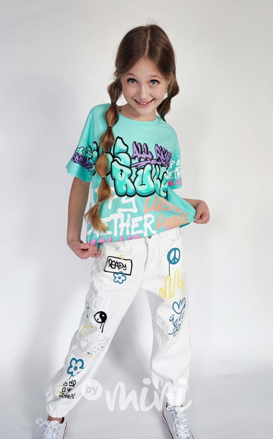 PREMIUM triko Graffiti mint