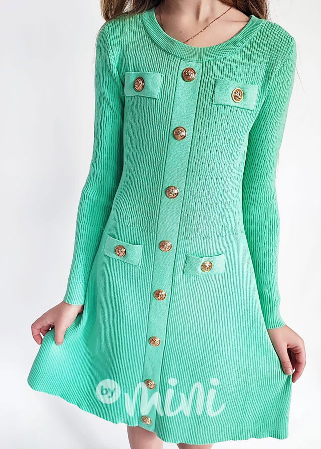 Svetříkové mint šaty