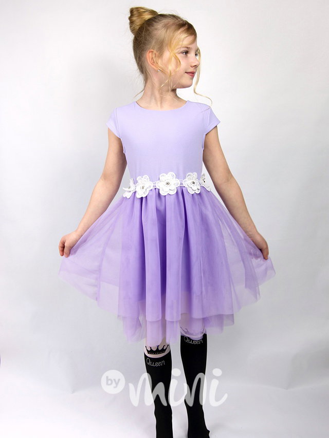 Lila blossom tylové šaty