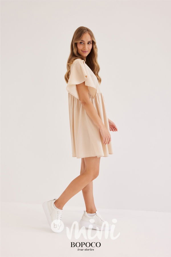 Frill šaty Mini me béžové