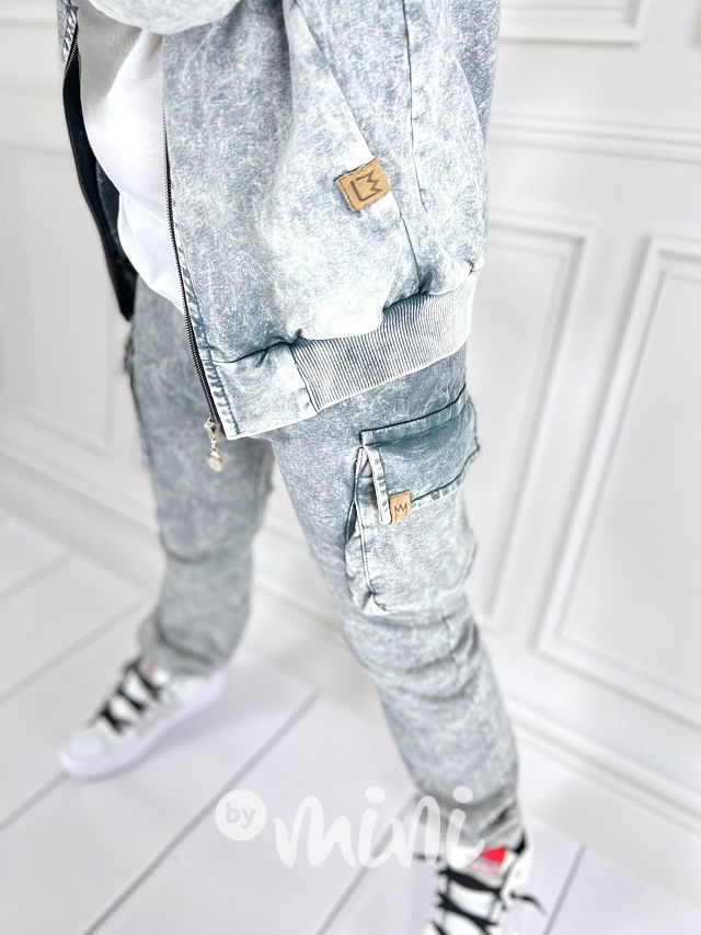 Acid wash jeans mikina