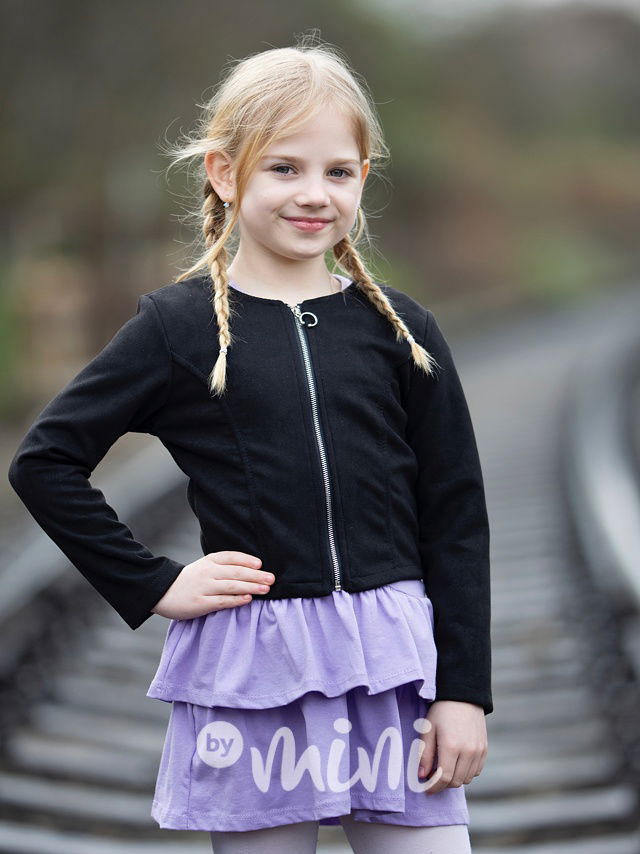 Broušená jarní bunda černá