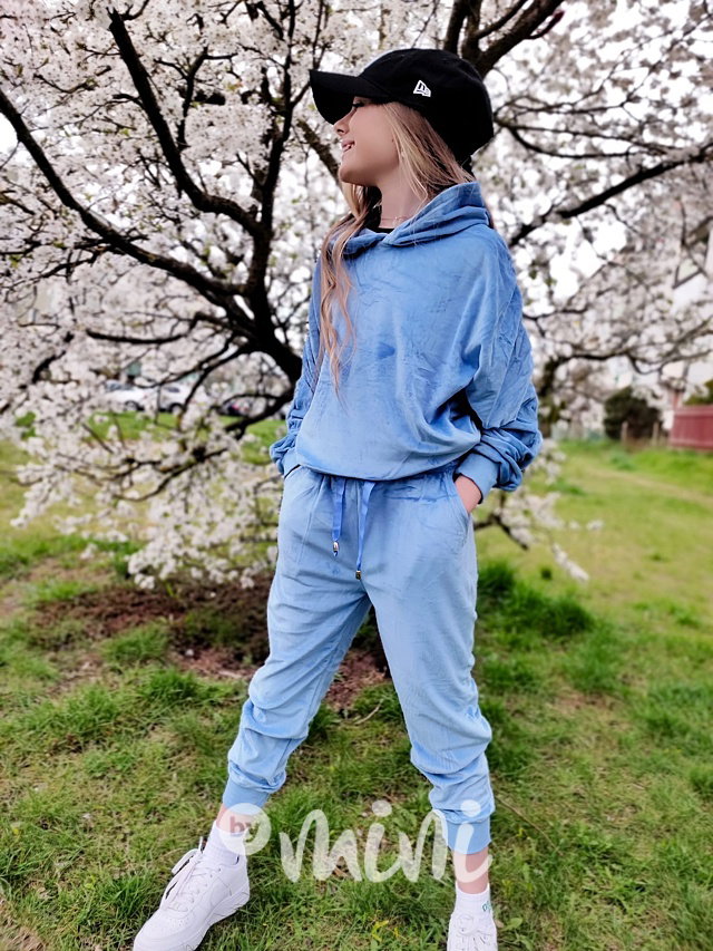 Baby blue soft velur souprava