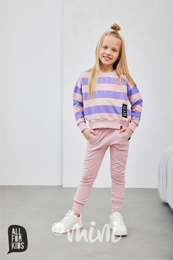 AFK pruhovaná mikina pink/lila