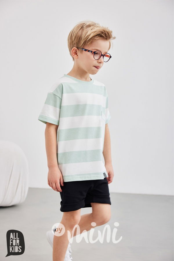 AFK triko pruhy mint/white