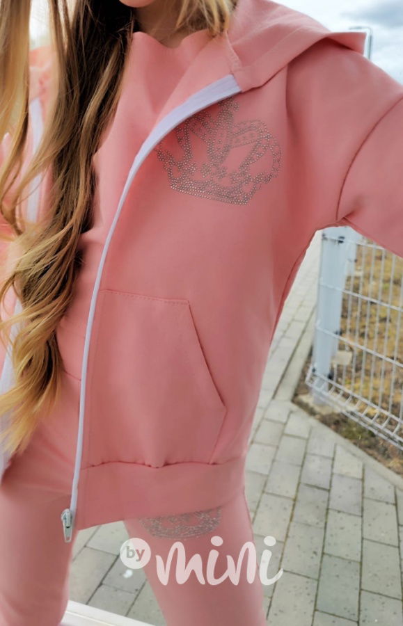 3pcs růžový trojkomplet CROWN