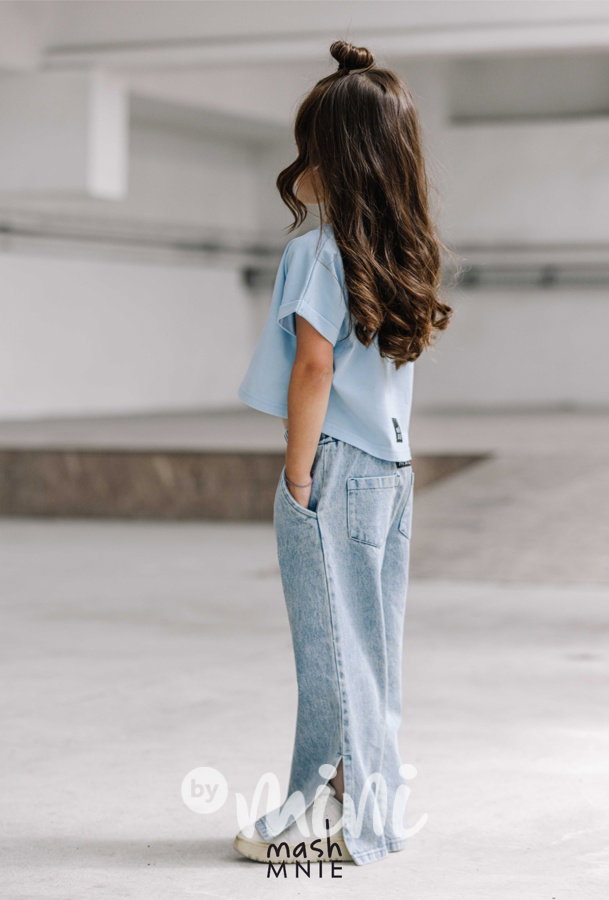 Mash Mnie crop triko baby blue