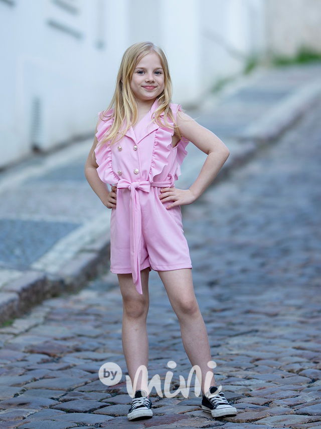 Volánkový overal barbie pink