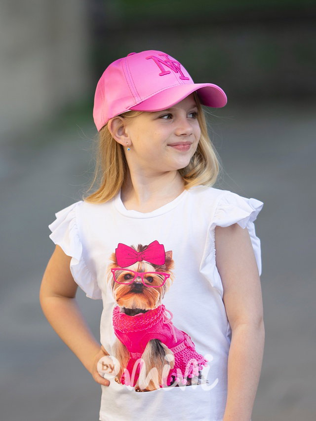 Lady dog triko white/pink