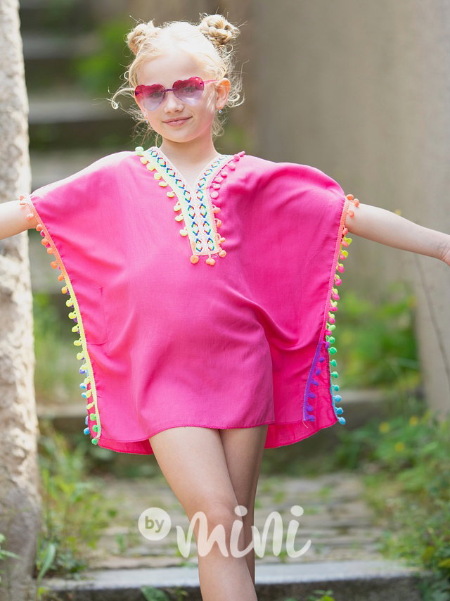 Pareo tunika s mini pomponky