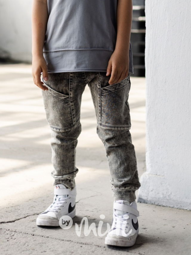 AFK denimové kalhoty ice black