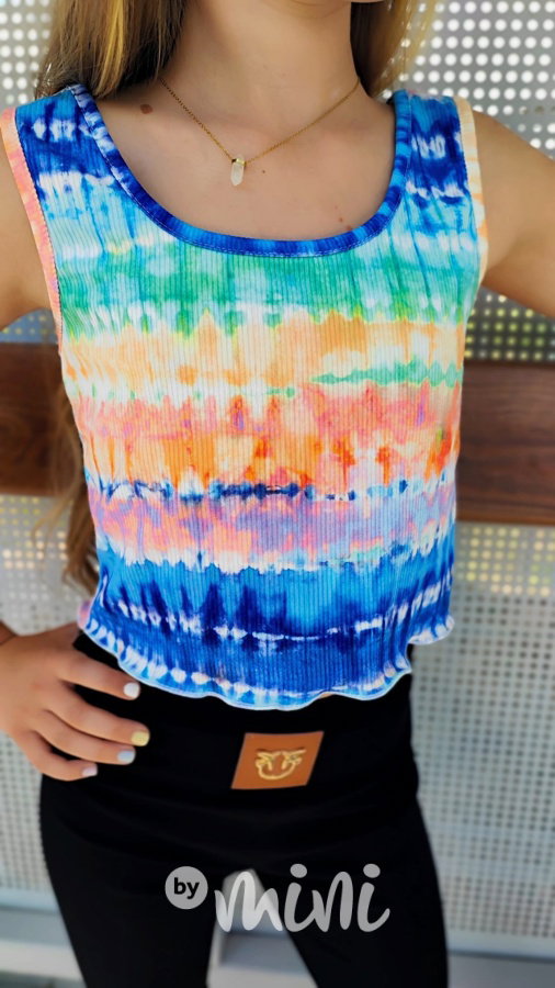 Crop top tie dye blue
