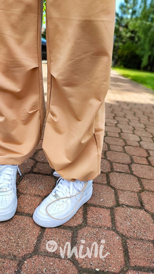 Fashion volné kalhoty s karabinou beige