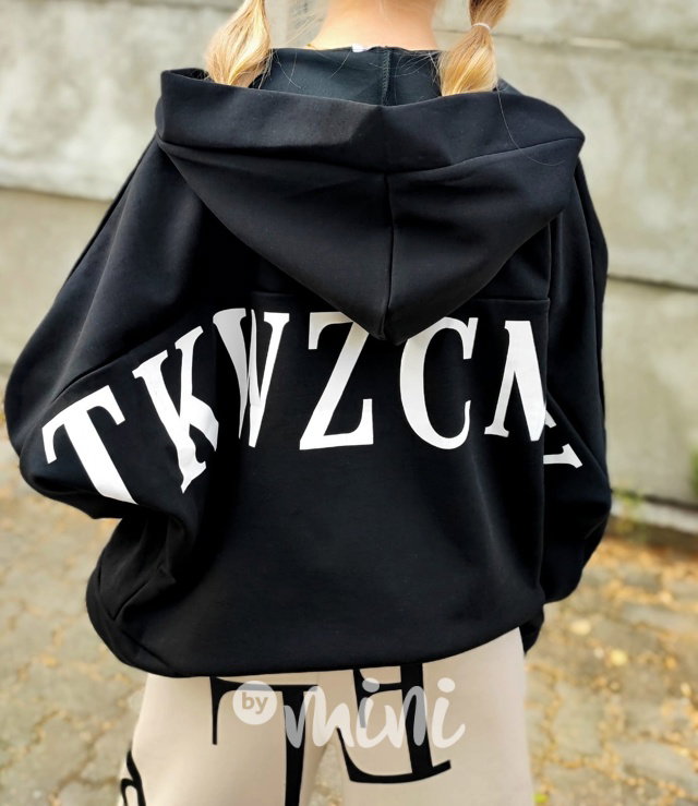 Oversize mikina letters black