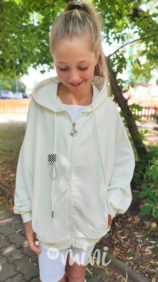 Oversize maxi hoodie mikina cream