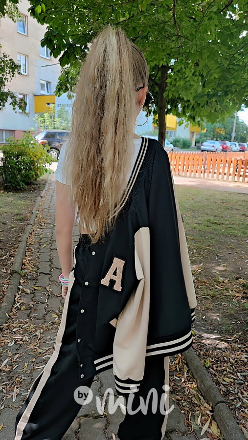 Fashion college mikina black/beige