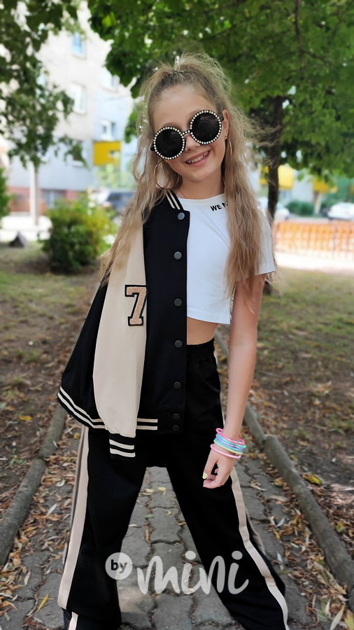 Fashion kalhoty švédy black/beige