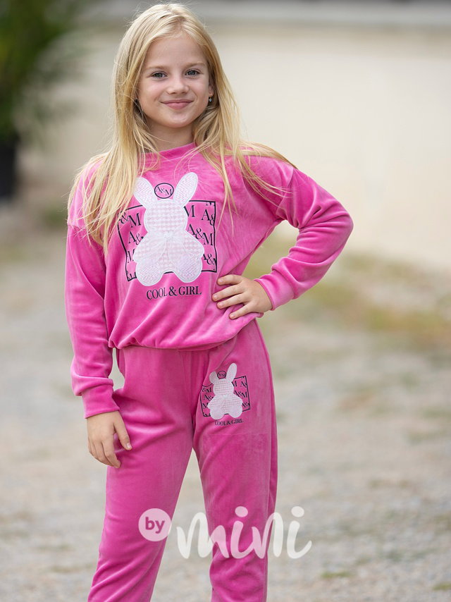 Pink bunny velur set