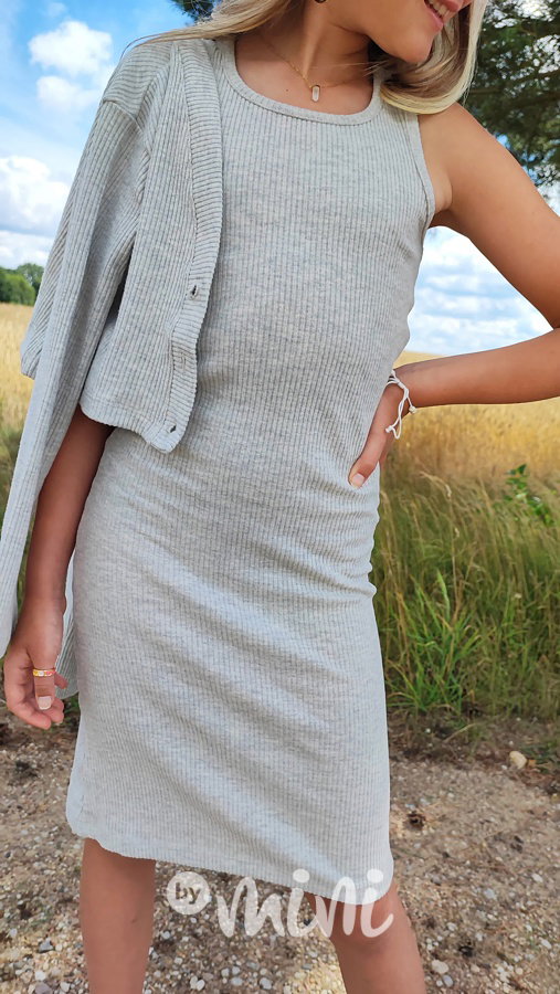 Podzimní šaty + svetřík light grey