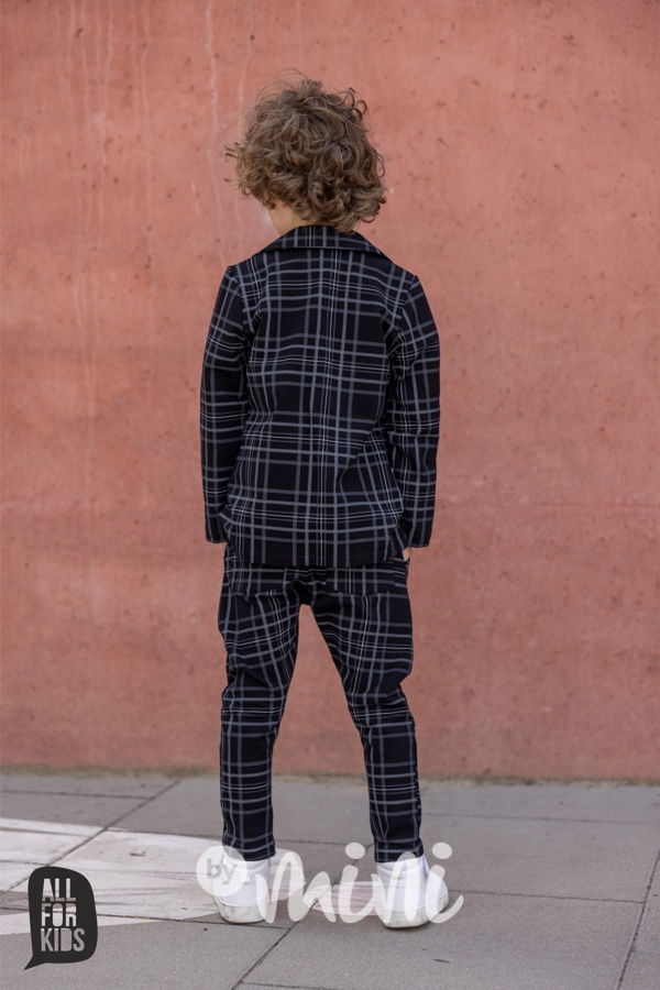 Bavlněné sako karo black