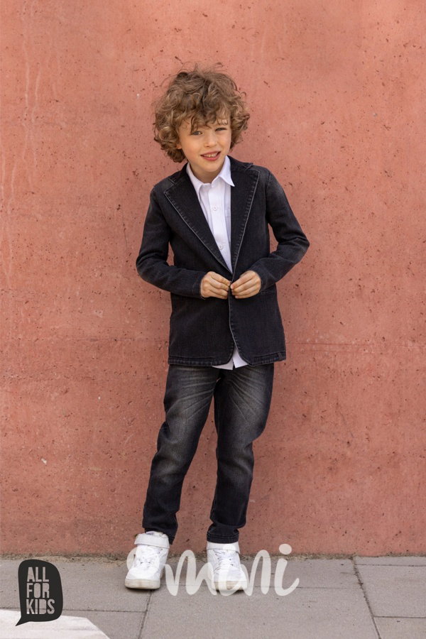 Soft denim sako black