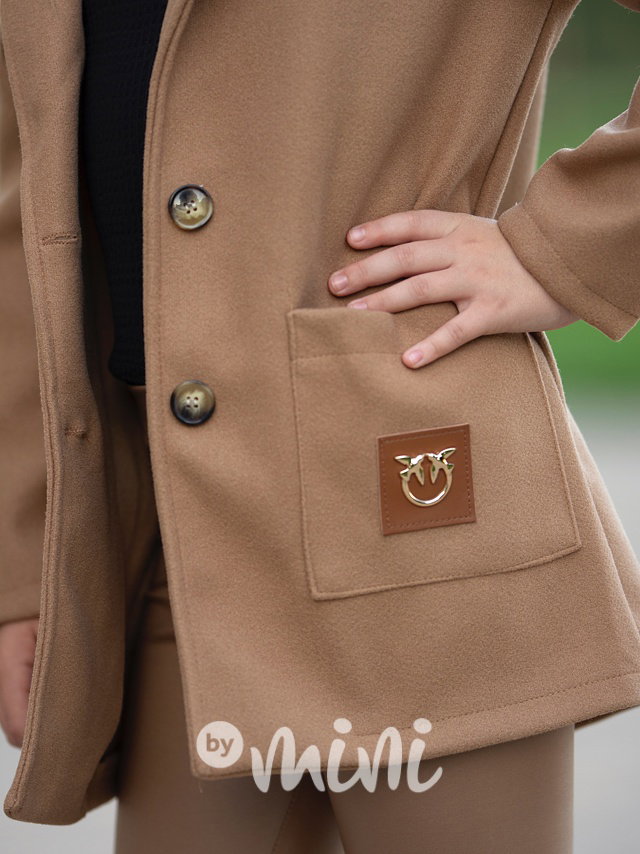 Flaušový kabát beige