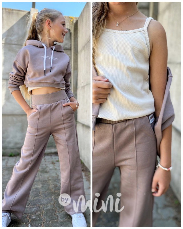 Teplý trojkomplet beige