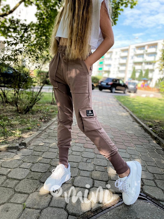 Cargo kalhoty s vysokým nápletem beige