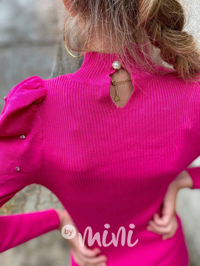 Svetříkové šaty DIAMONDS malinové