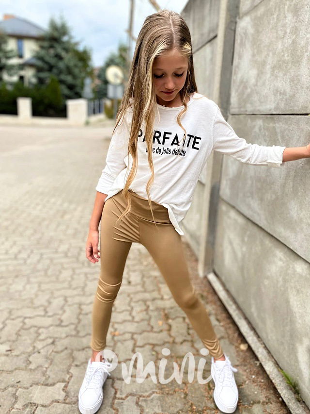 Legíny s vysokým pasem cappuccino