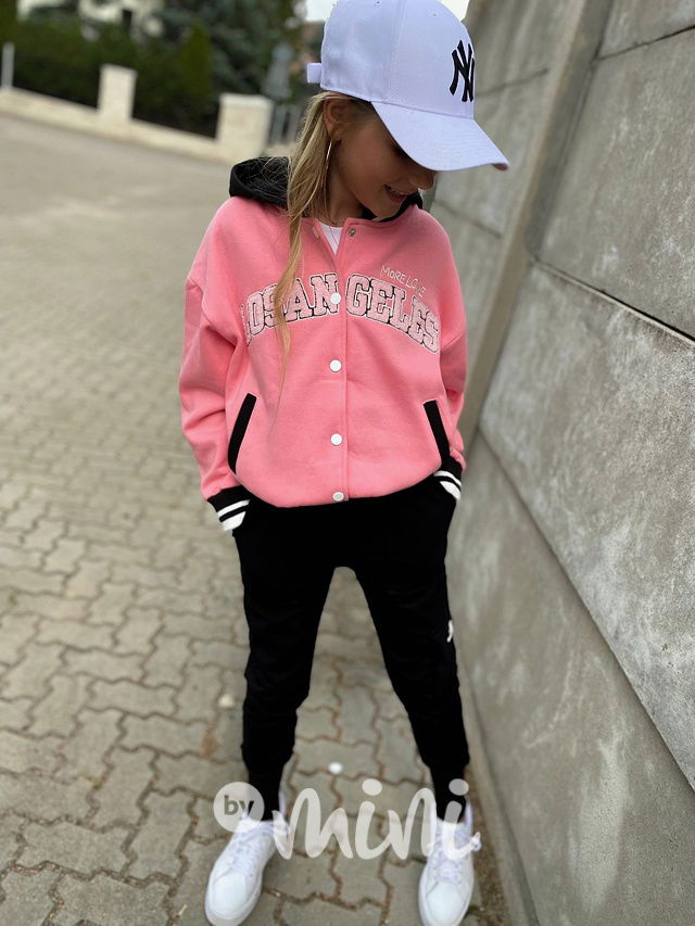 College hoodie mikinová bunda pink