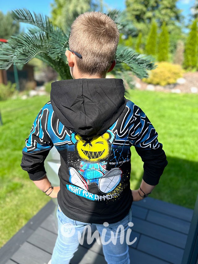 Crazy teddy mikina černá