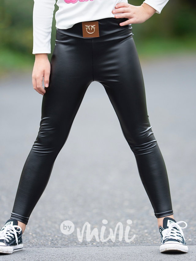 Eco leather legíny černé