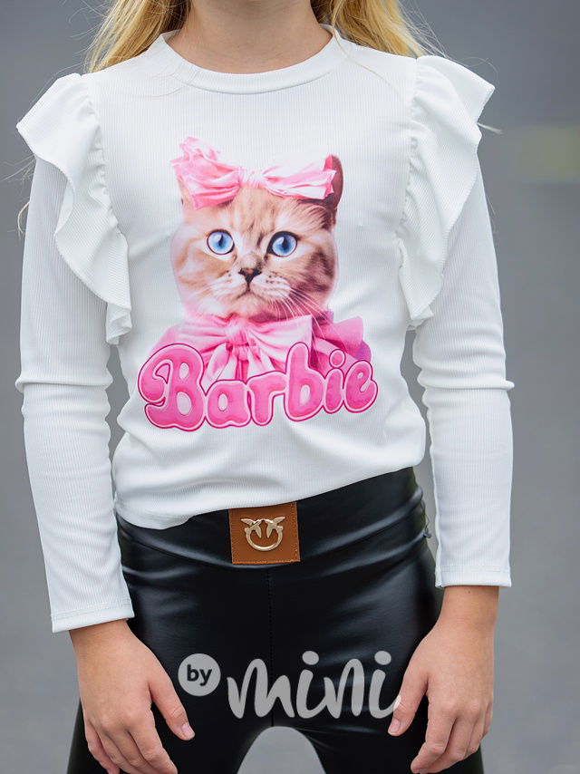 Barbie cat blůzka bílá